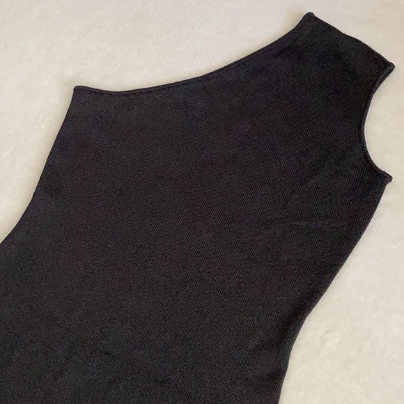 {RL} Ralph Lauren | Black Label One Shoulder Silk Blend Dress Black (2 ?) - Picture 6 of 16